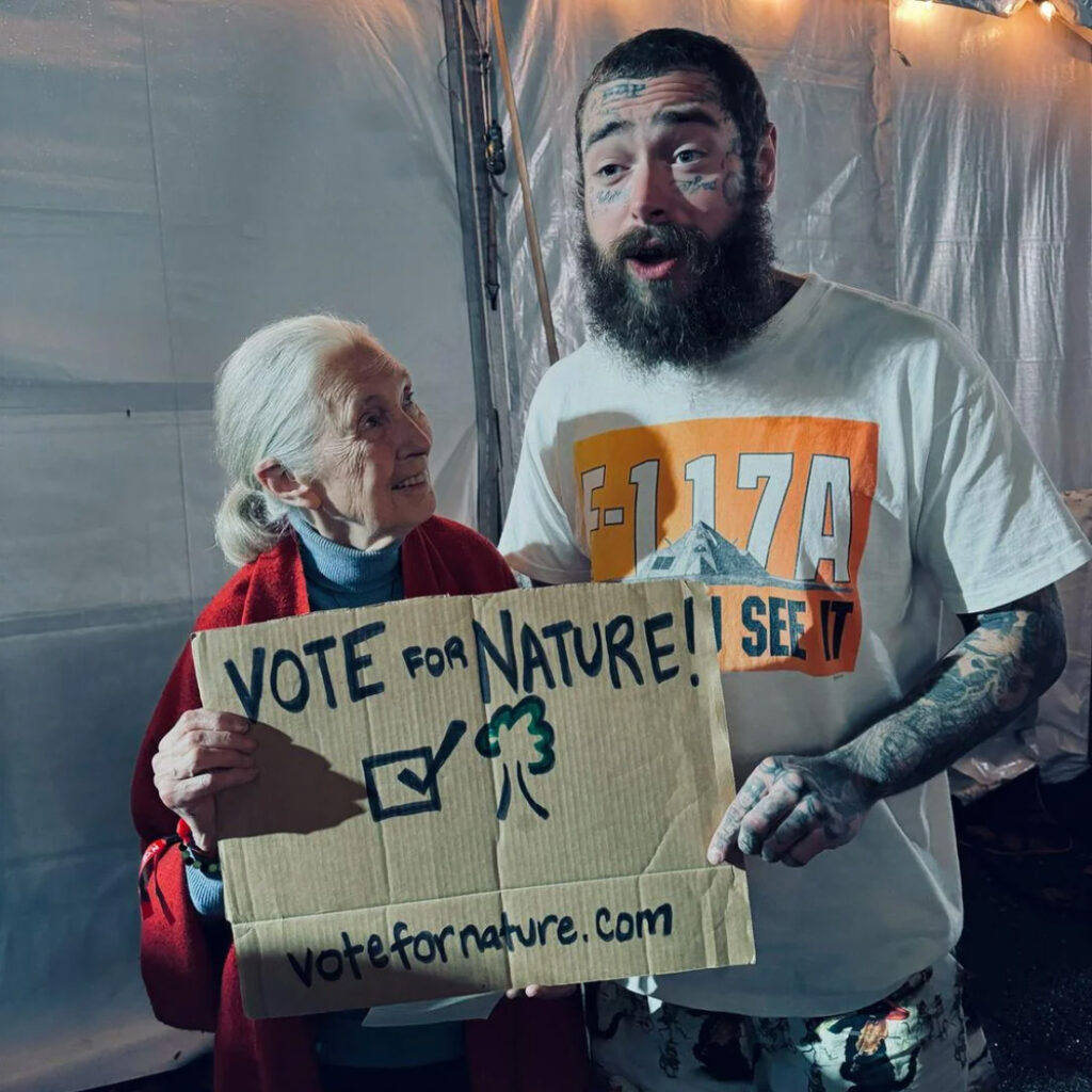 Dr Jane Goodall and Post Malone Global Citizen Festival