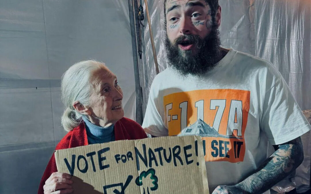 Dr. Jane Goodall and Post Malone at the Global Citizen Festival